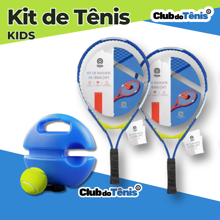 Kit de Tênis Kids | 2 Raquetes + Bola + Spinny