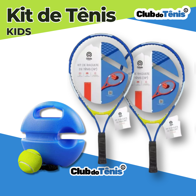 Kit de Tênis Kids | 2 Raquetes + Bola + Spinny