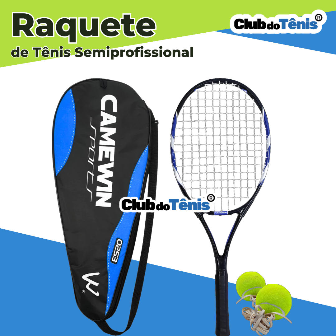 Raquete de Tênis SemiProfissional + 2 Bolas Spinny