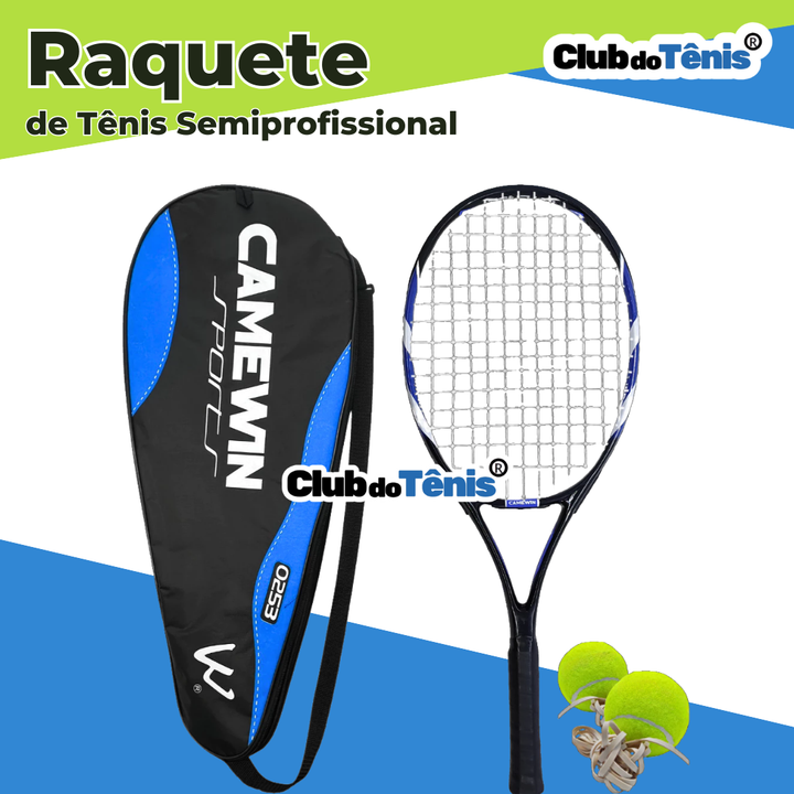 Raquete de Tênis SemiProfissional + 2 Bolas Spinny