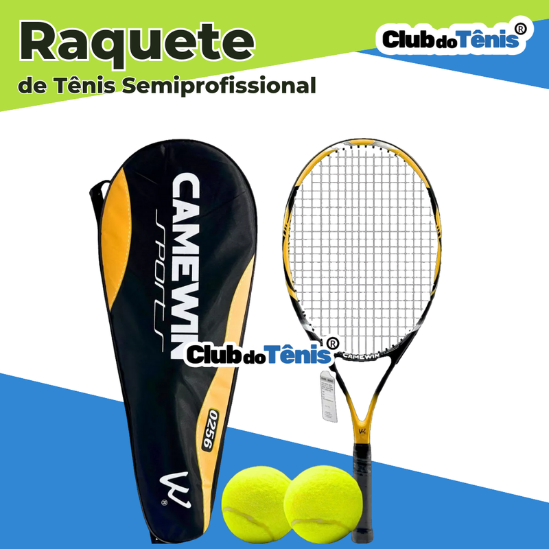 Raquete de Tênis SemiProfissional + 2 Bolas Spinny