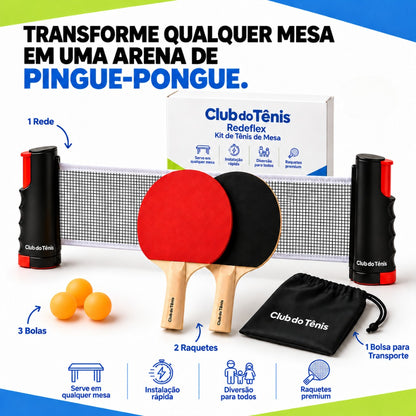 Kit RedeFlex - 1 Rede, 2 Raquetes, 6 Bolinhas e 1 Case