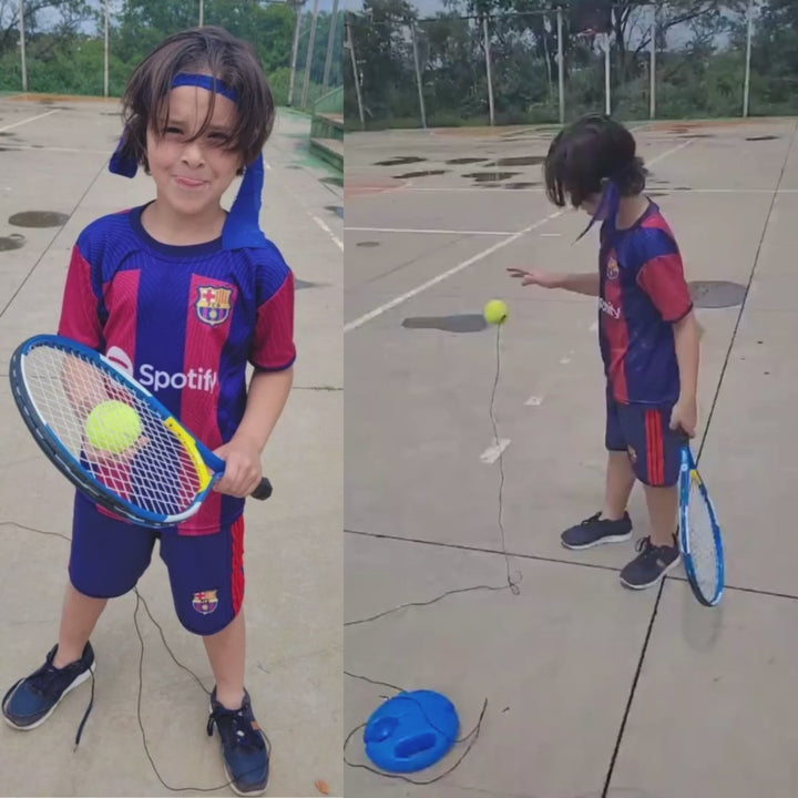 Kit de Tênis Kids | 2 Raquetes + Bola + Spinny